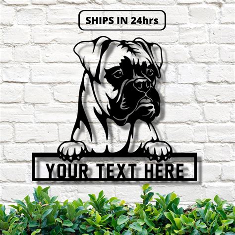 boxer mischievous dog breed metal sign|Boxer Dog Metal Sign .